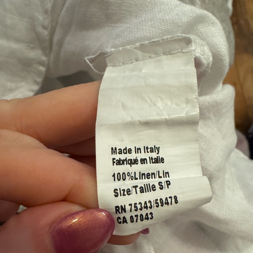 Women’s Rosemarine 100% Linen White Tunic, Made in Italy, S - Picture 8 of 8